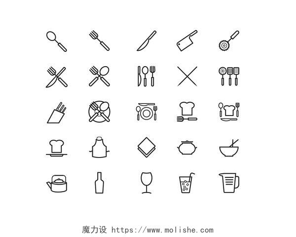 UI矢量餐具用品图标素材